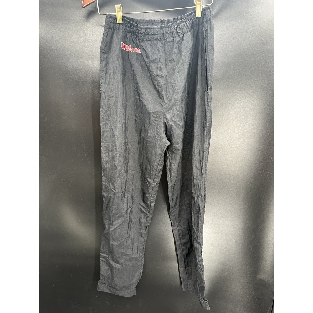 Vintage Wilson Tennis Windbreaker Nylon Pants Men's Small Black - Picture 3 of 7